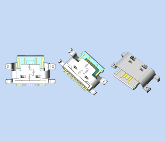 TYPEC 16PIN  长6.3. 沉板1.0  舌片外露1.85mm